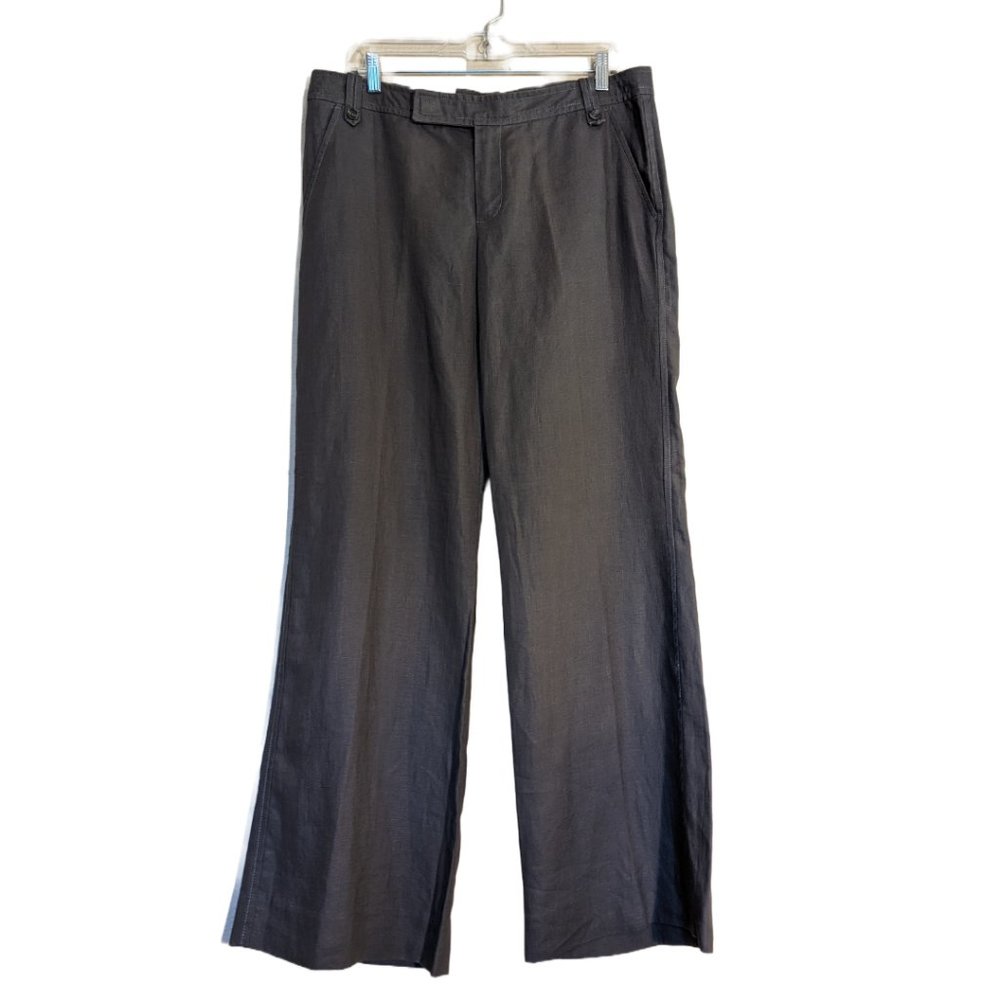 Banana Republic NWT 100% Linen Martin Fit Pant Charcoal Size 12
